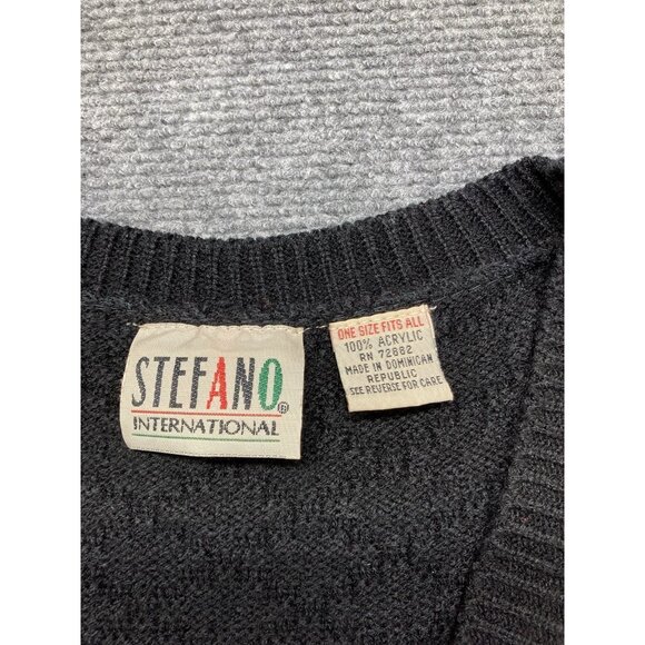 Vintage Stefano Sweater Women’s One Size Fits All Black Long Sleeve Pullover - Picture 2 of 8